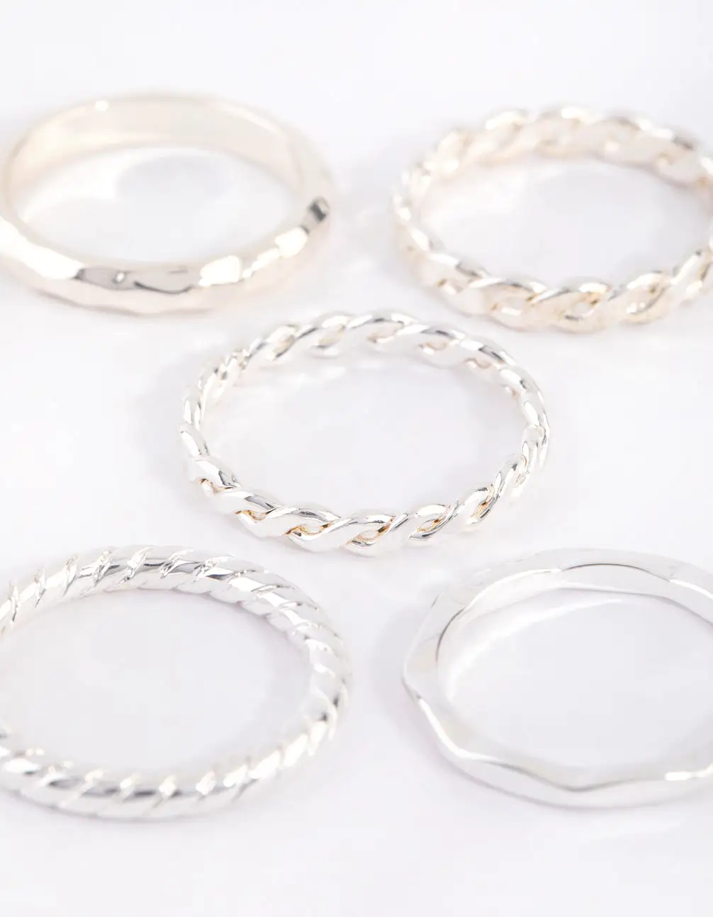 Silver Croissant Ring 5-Pack