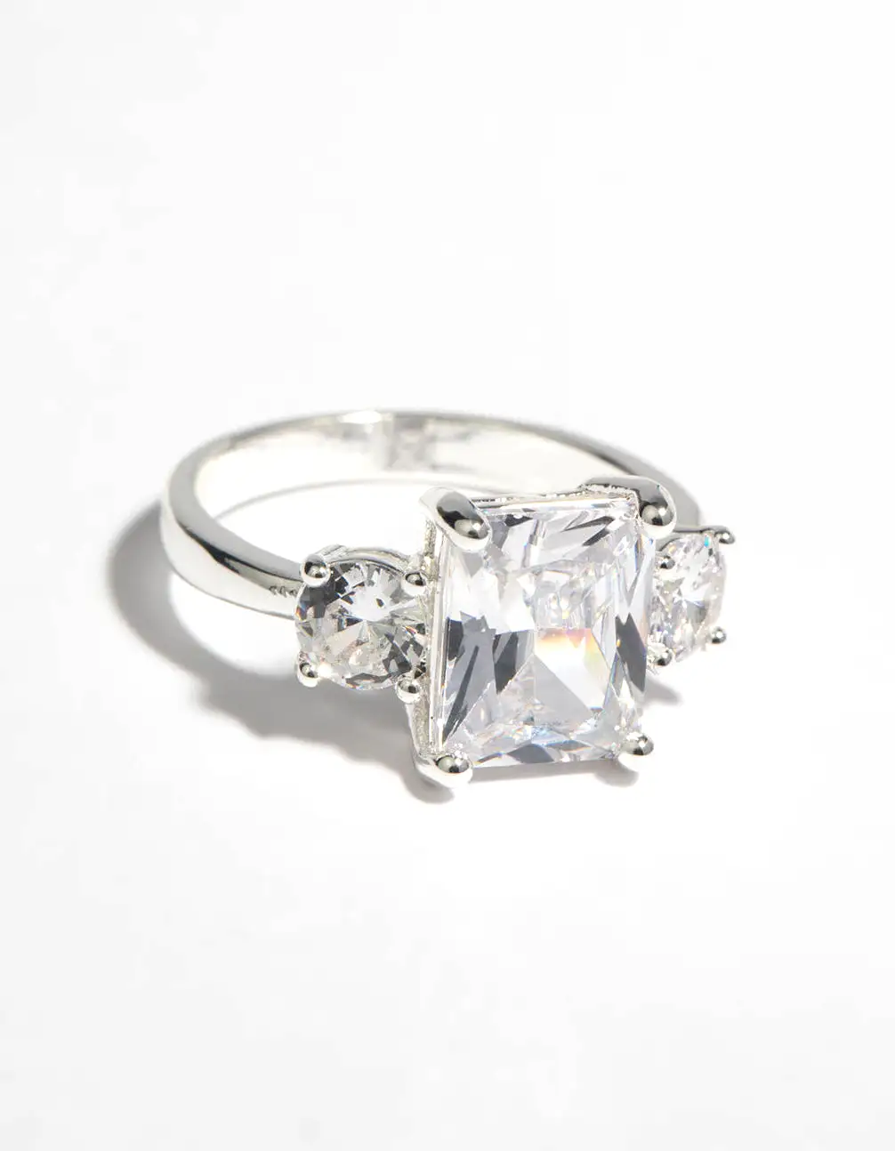 Silver Cubic Zirconia Engagement Ring