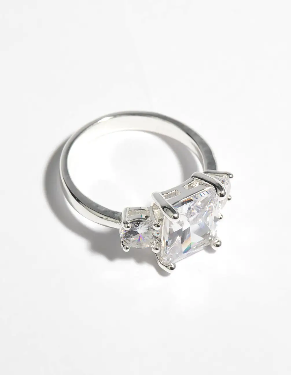 Silver Cubic Zirconia Engagement Ring