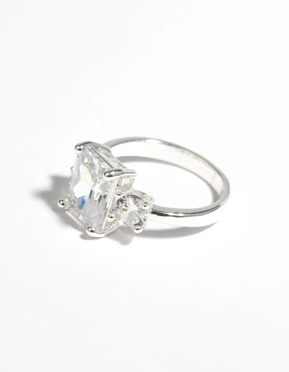 Silver Cubic Zirconia Engagement Ring