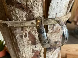 Silver Engraved Hoop Earrings