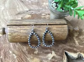 Silver Pearl Tear Drop Fishhook Earrings