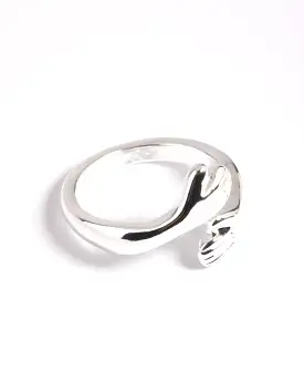 Silver Plated Hugging Hands Ring