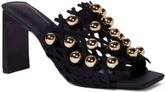 Simkhai Aster studded open toe sandals Black