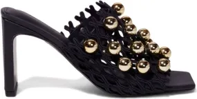 Simkhai Aster studded open toe sandals Black