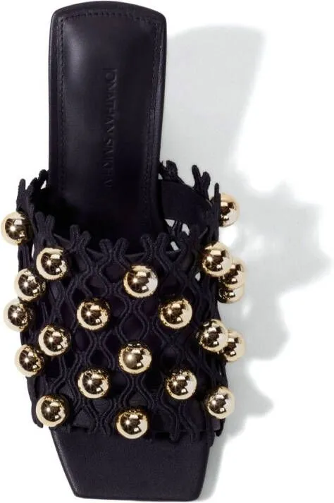 Simkhai Aster studded open toe sandals Black