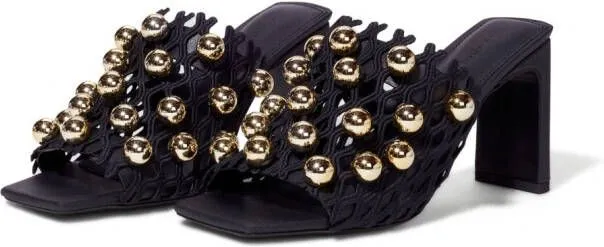 Simkhai Aster studded open toe sandals Black