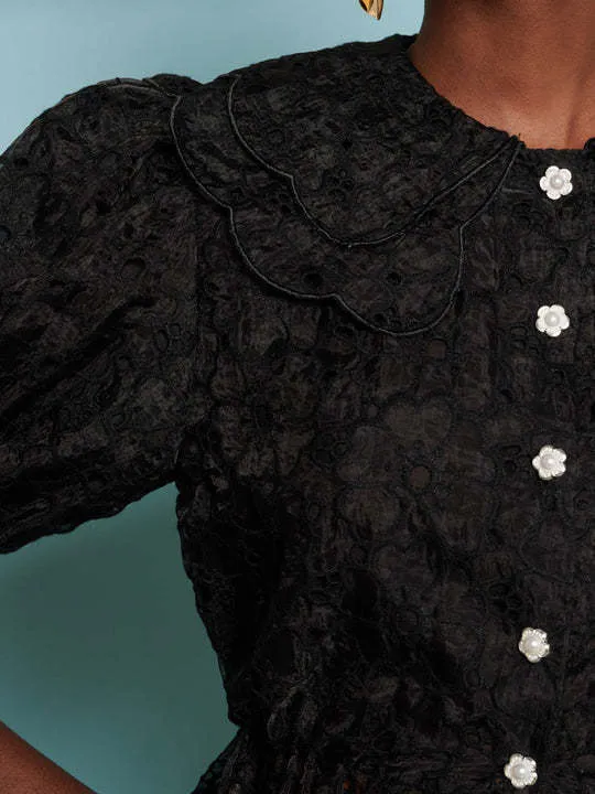 Sister Jane  |Casual Style Party Style Lace Elegant Style Puff Sleeves