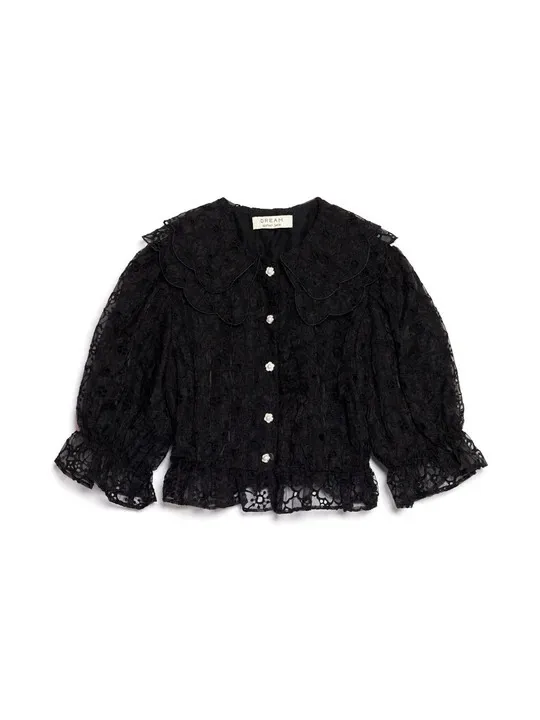 Sister Jane  |Casual Style Party Style Lace Elegant Style Puff Sleeves