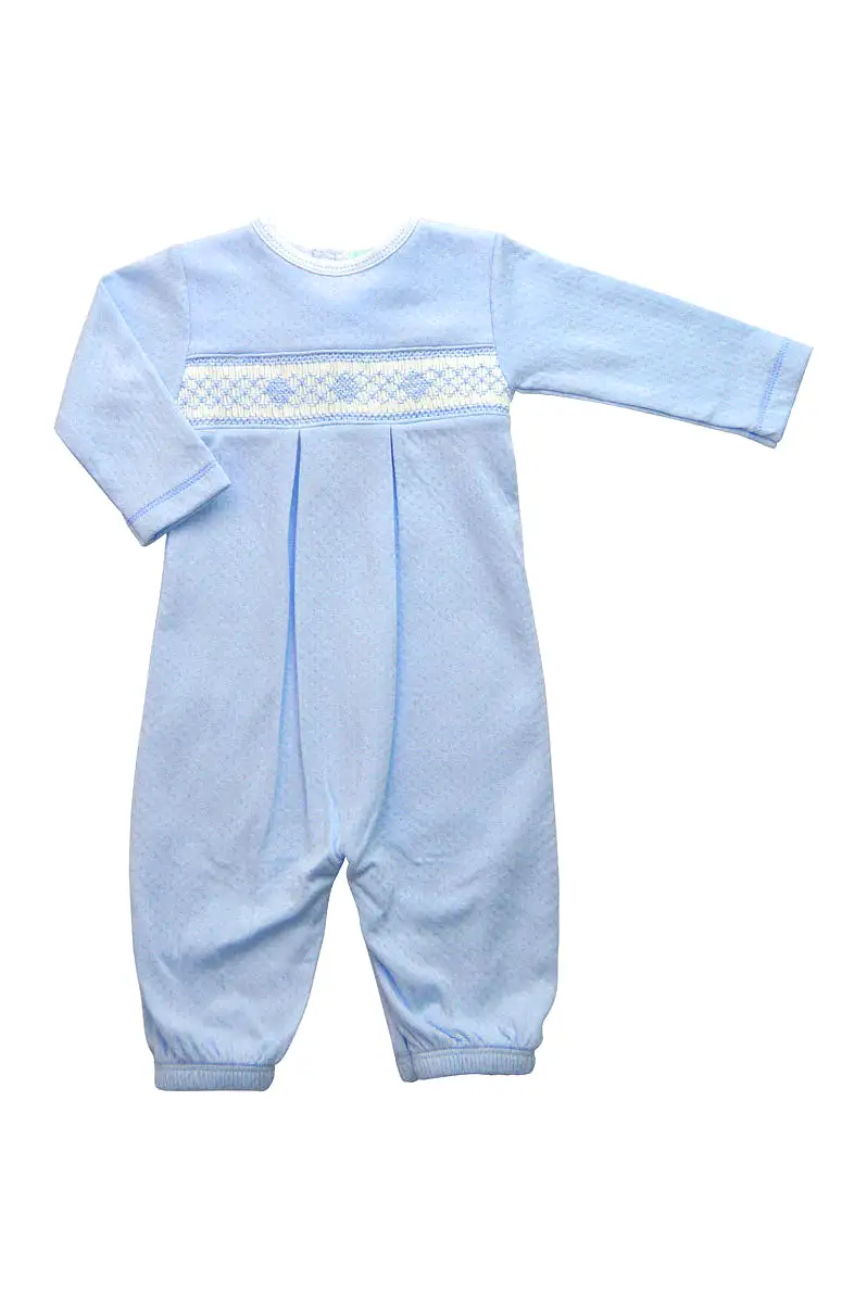 Smocked Converter Gown - Blue