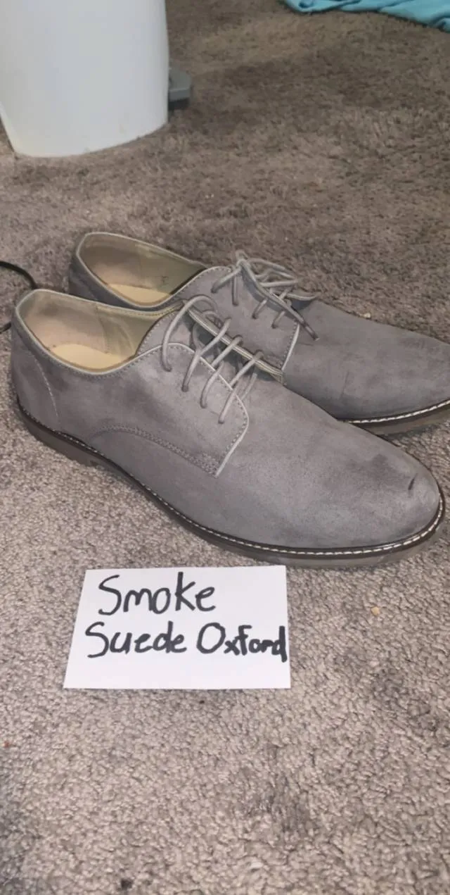 Smoke suede oxfords