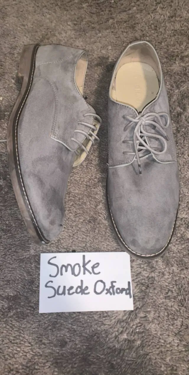 Smoke suede oxfords