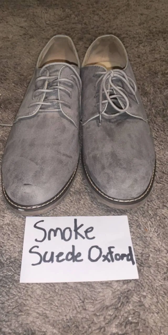 Smoke suede oxfords