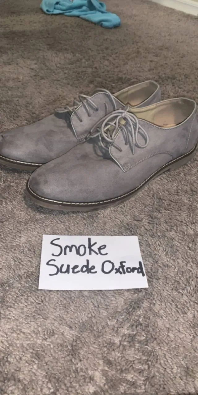 Smoke suede oxfords