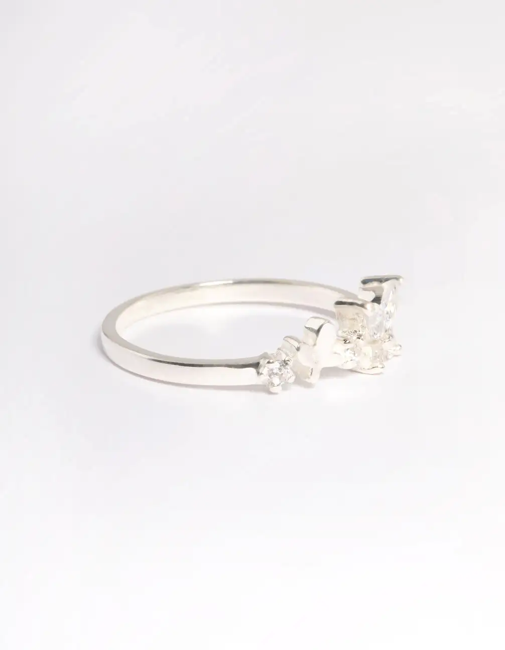 Sterling Silver Cubic Zirconia Butterfly Ring