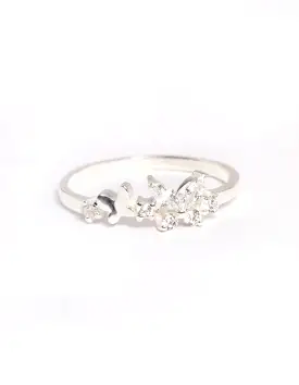 Sterling Silver Cubic Zirconia Butterfly Ring