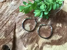 Sterling Silver Dipped 1.25 Hoop Earrings