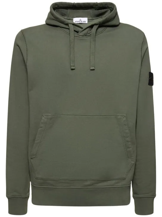 STONE ISLAND  |Long Sleeves Plain Cotton Bridal Logo Outlet Sweatshirts