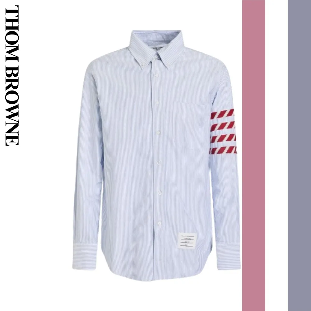 THOM BROWNE  |Long Sleeves Cotton Bridal Logo Designers Outlet Shirts