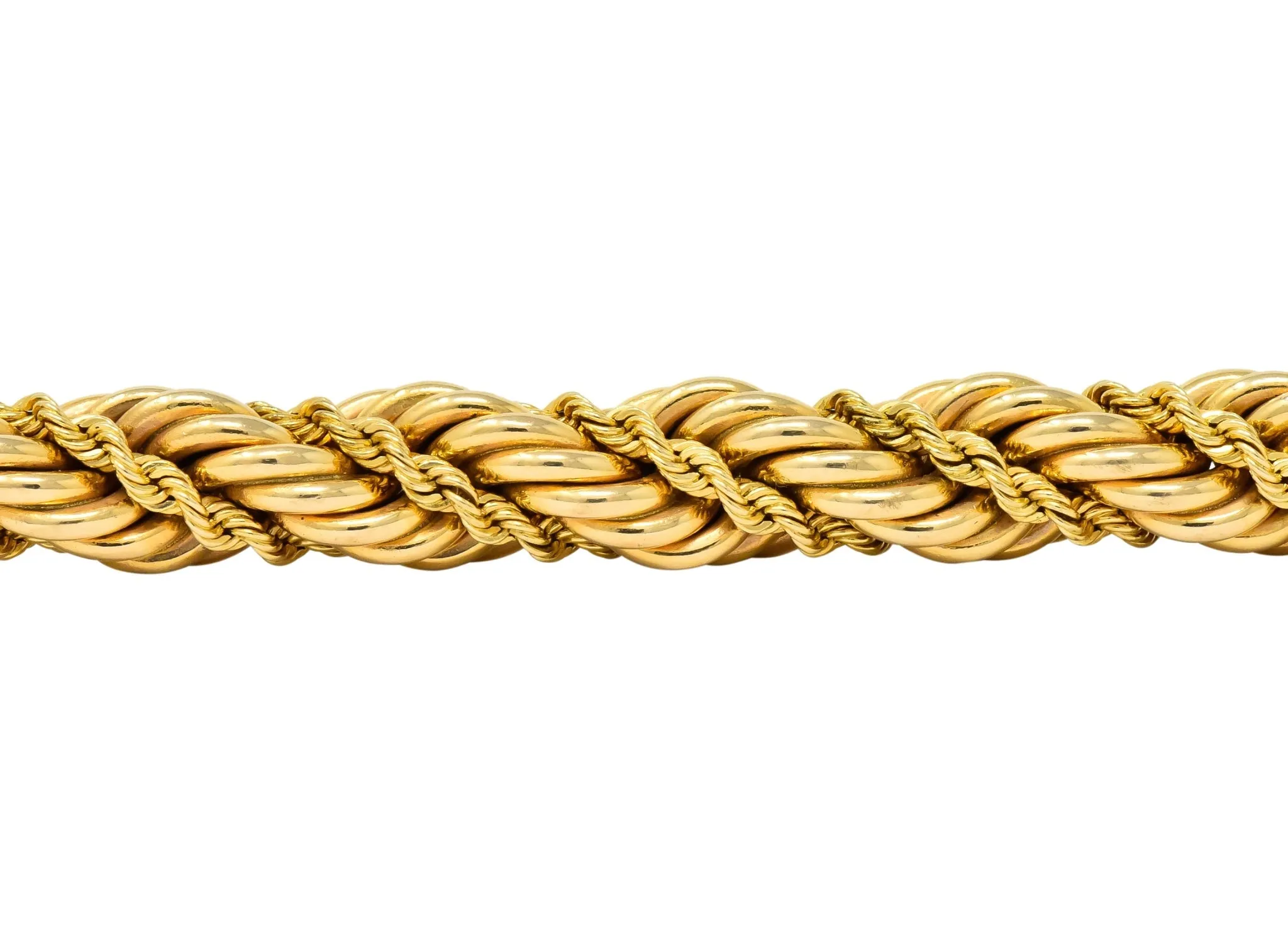 Tiffany & Co. Vintage 14 Karat Yellow Gold Twisted Rope Bracelet