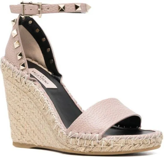 Valentino Garavani Double Rockstud 95mm wedge sandals Neutrals