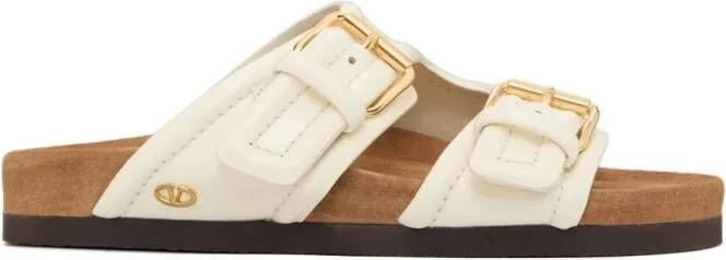 Valentino Garavani double-strap leather sandals White