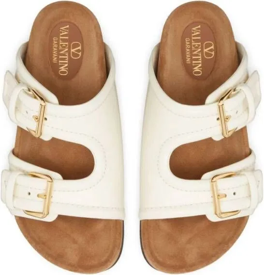 Valentino Garavani double-strap leather sandals White