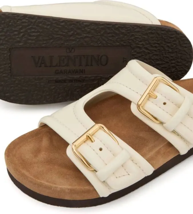 Valentino Garavani double-strap leather sandals White