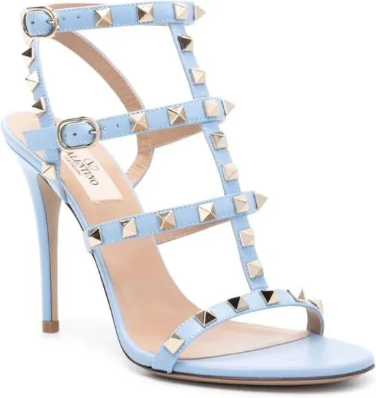 Valentino Garavani Rockstud 100mm leather sandals Blue