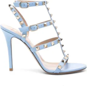 Valentino Garavani Rockstud 100mm leather sandals Blue