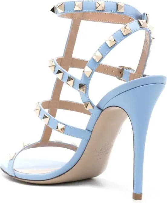 Valentino Garavani Rockstud 100mm leather sandals Blue