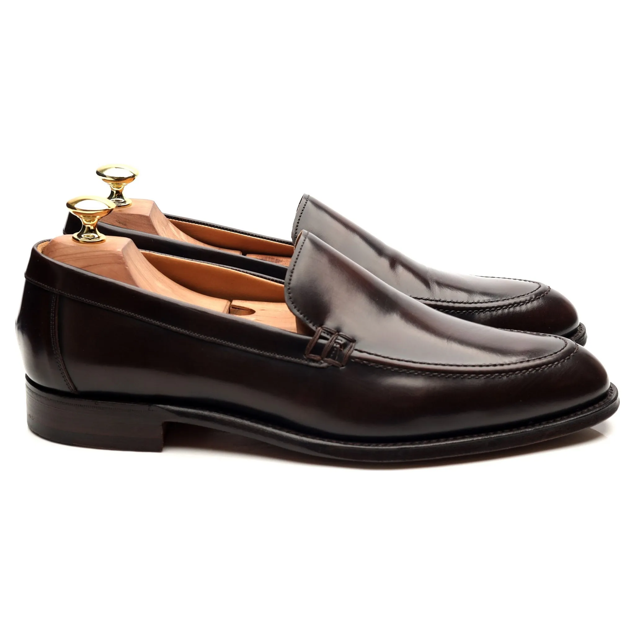 'Wilbur' Dark Brown Leather Loafers UK 8.5