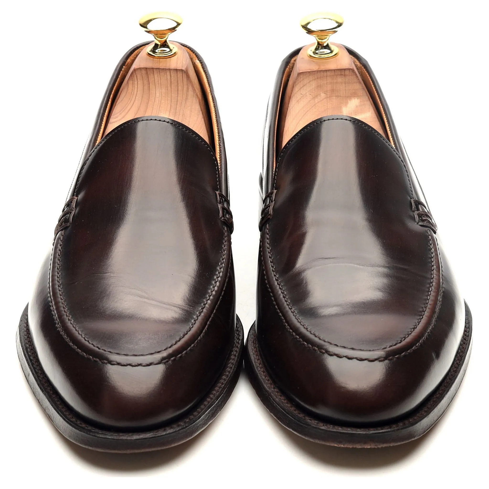 'Wilbur' Dark Brown Leather Loafers UK 8.5