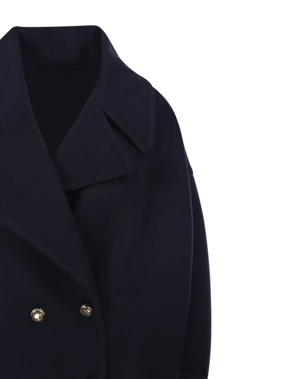 WOMAN LOEWE DARK BLUE WOOL PEBBLE PEACOAT